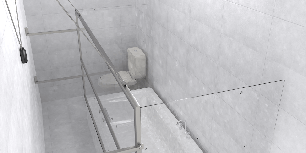 Badewannenspritzschutz Draufsicht Badewannenspritzschutz Draufsicht