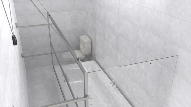 Badewannenspritzschutz Draufsicht Badewannenspritzschutz Draufsicht